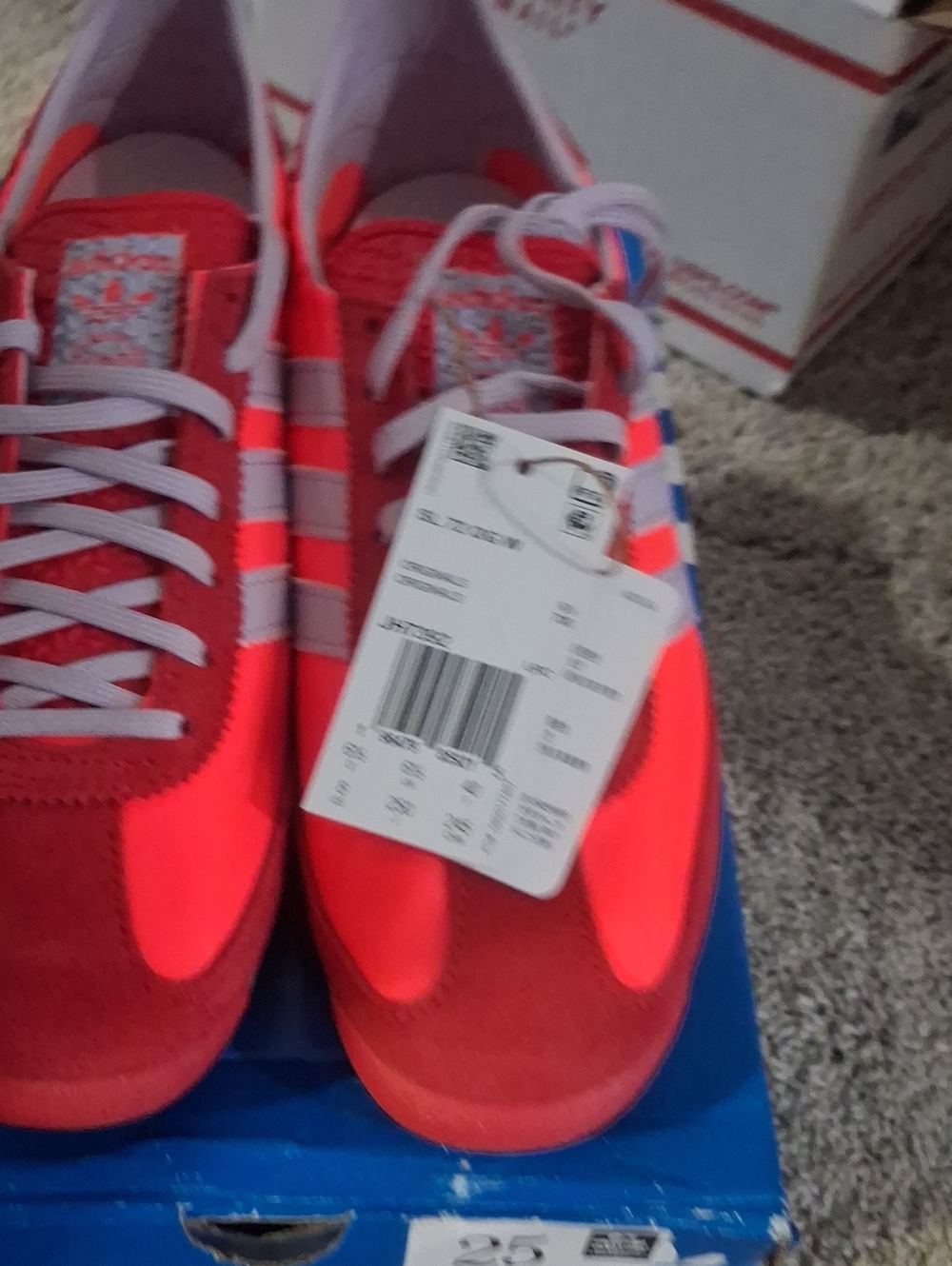 ADIDAS SL 72 OG Women’s Neon Red & White Retro Runner Sneakers, Size 8